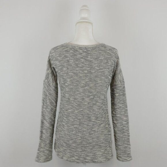 Paige Martine Women's Small Cream Gray V-Neck Tight Knit Sweater - Picture 5 of 11